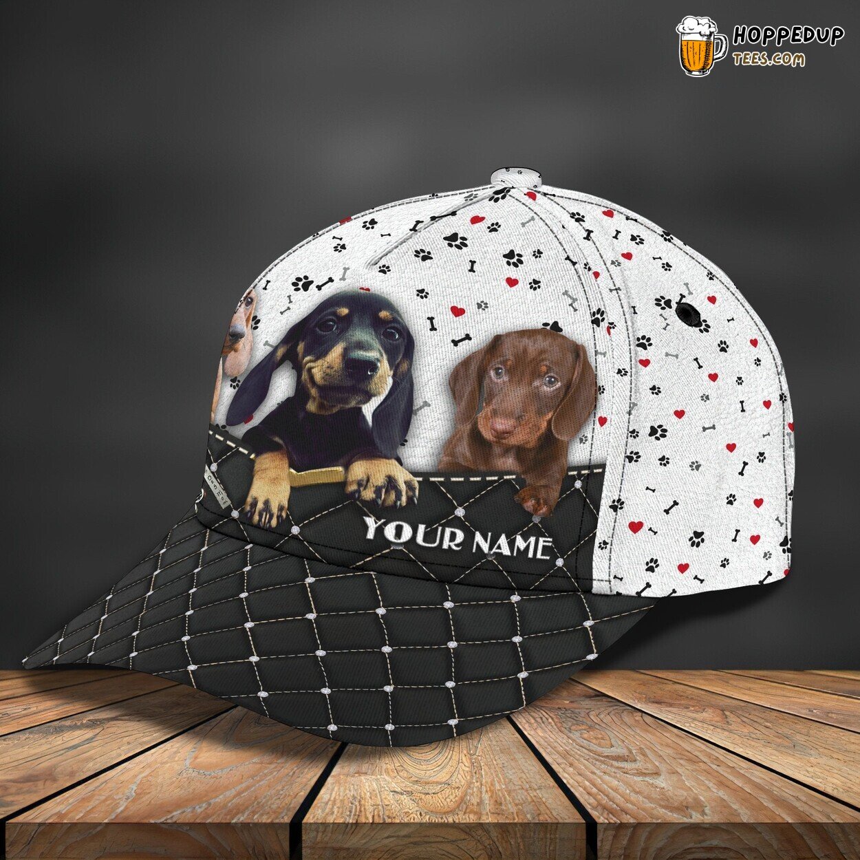 Classic 3D Cap Love Dachshund Personalized Name Unique Edition Style