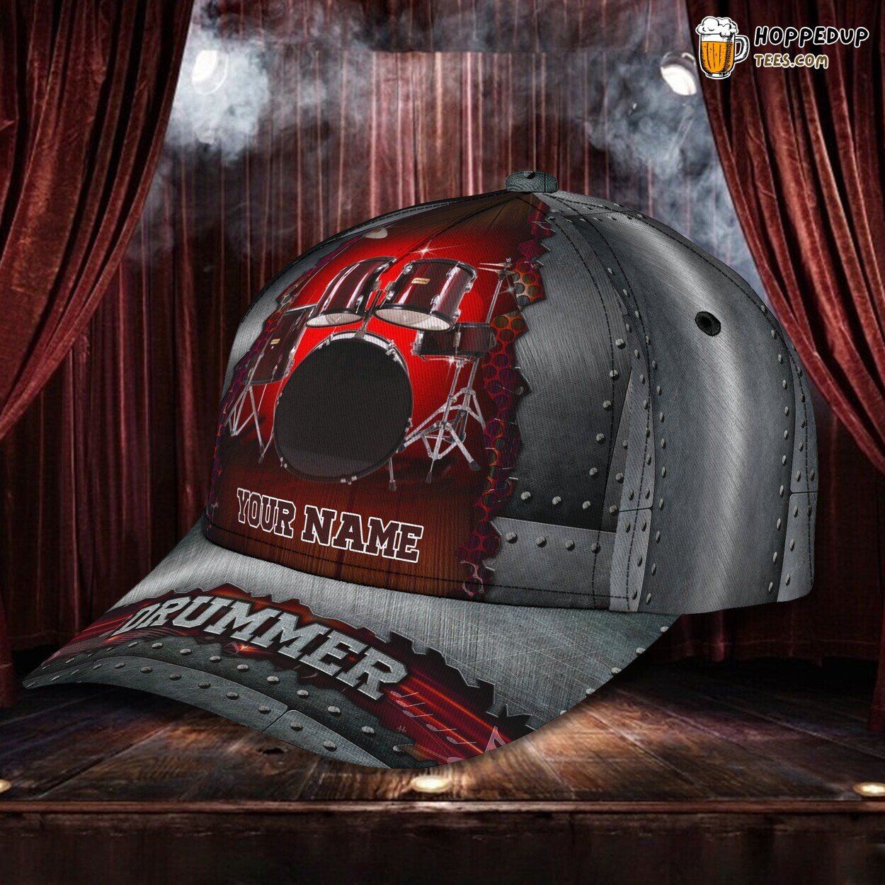 Classic 3D Cap Personalized Name Drum Beat Design Unique Musical Style