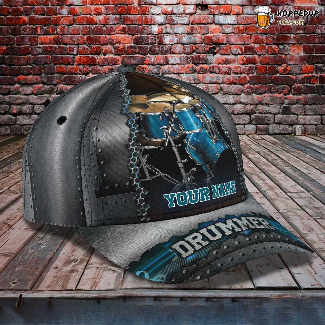 Classic 3D Cap Personalized Name Drum Rhythm Unique Trendy Sound Wear