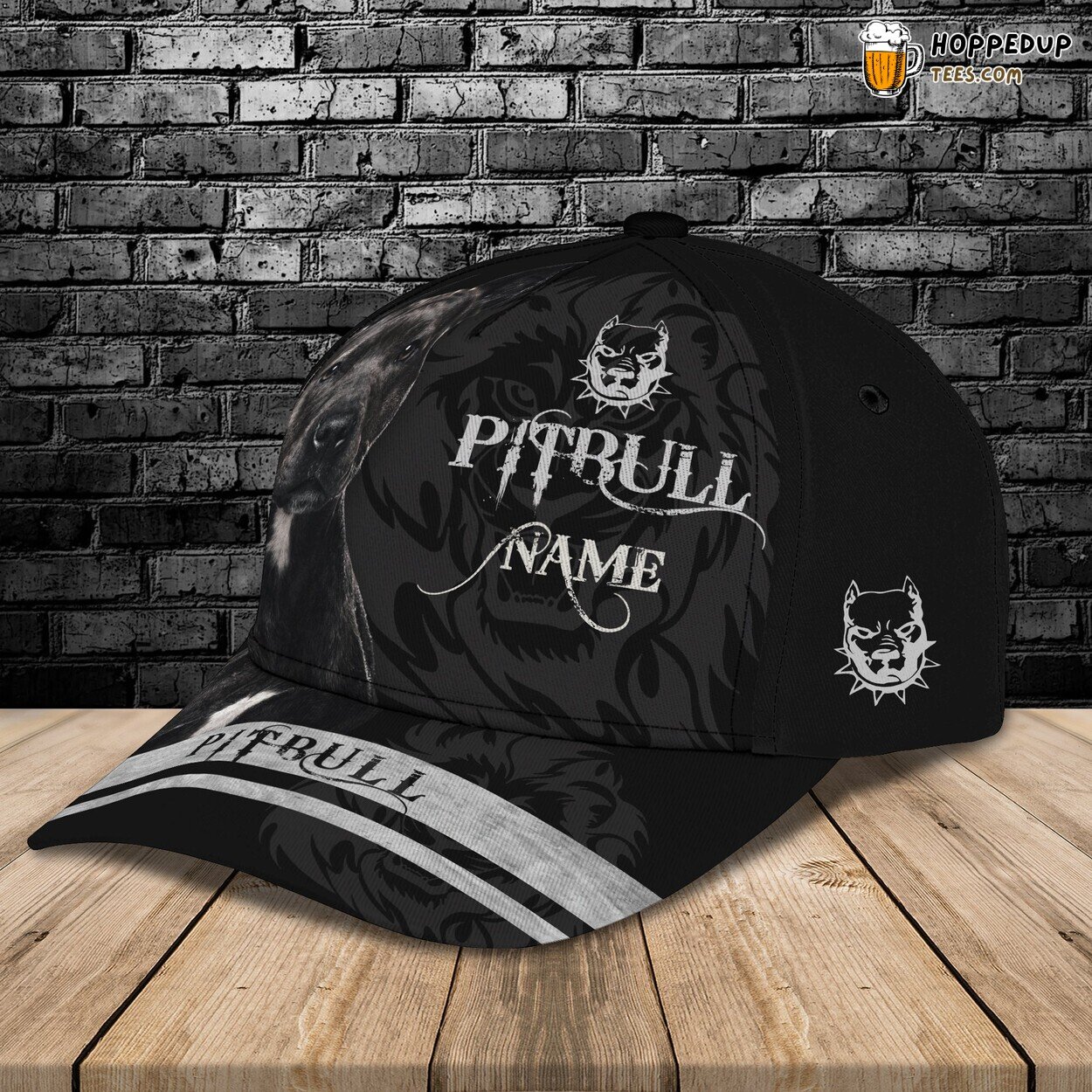 Classic 3D Cap Pitbull Design Personalized Name Unique Trendy Fashion Statement