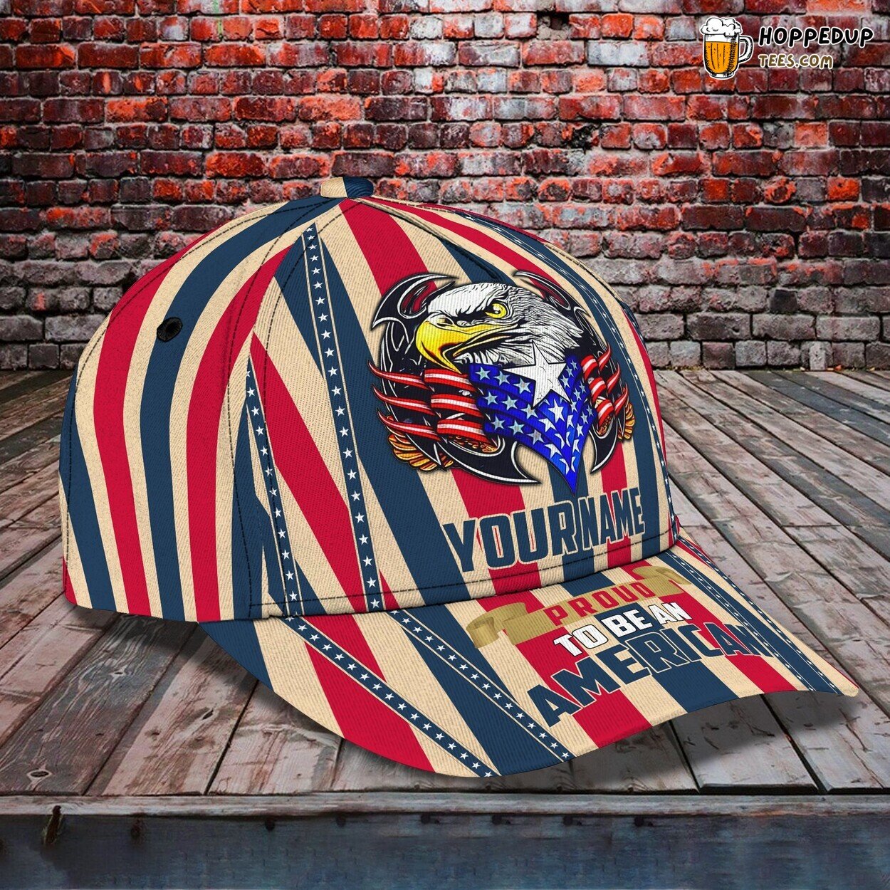 Classic 3D Cap Proud American Design Personalized Name Unique Patriotic Look