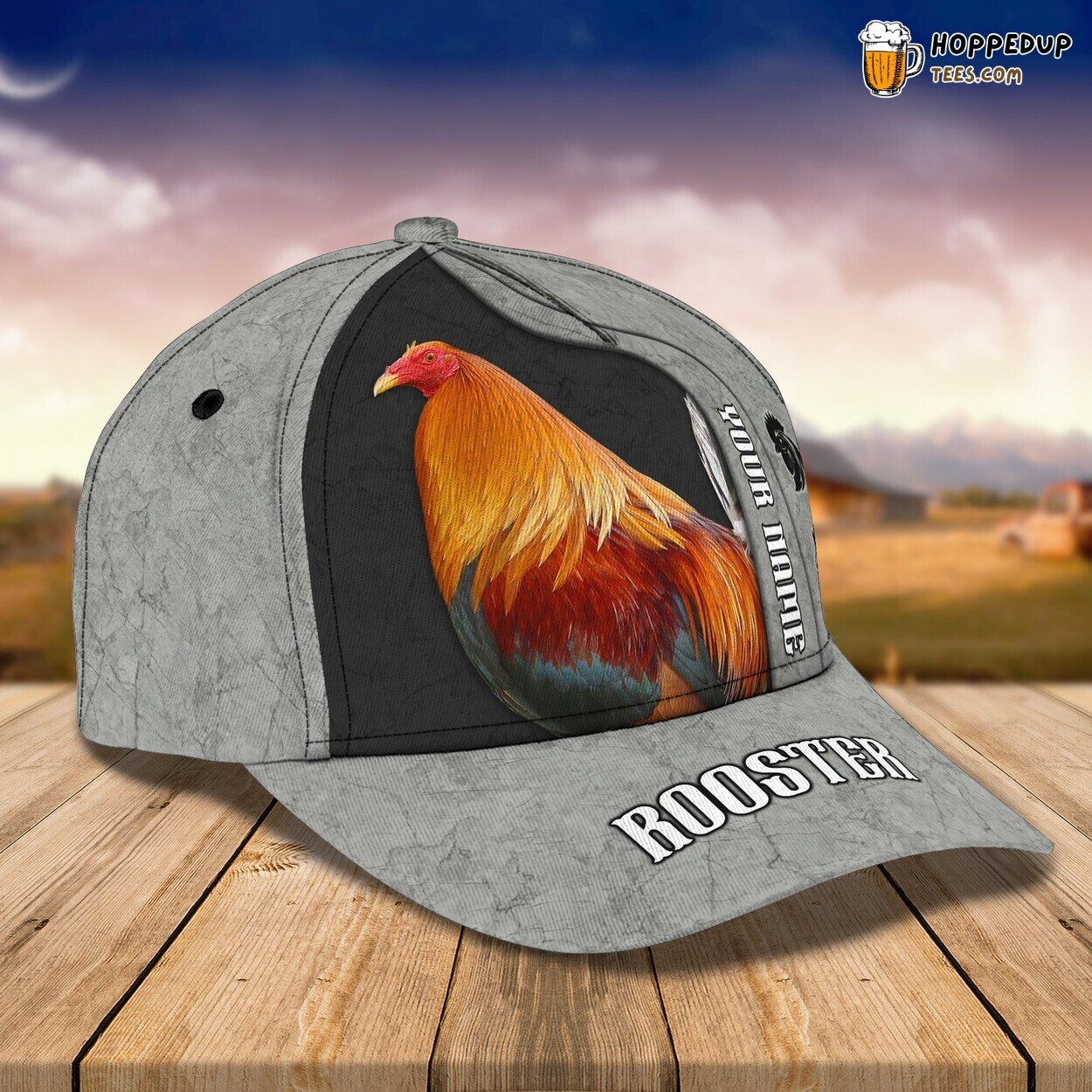 Classic 3D Cap Rooster Design Personalized Name Unique Farm Fashion Trend Classic 3D Cap Rooster Design Personalized Name Unique Farm Fashion Trend
