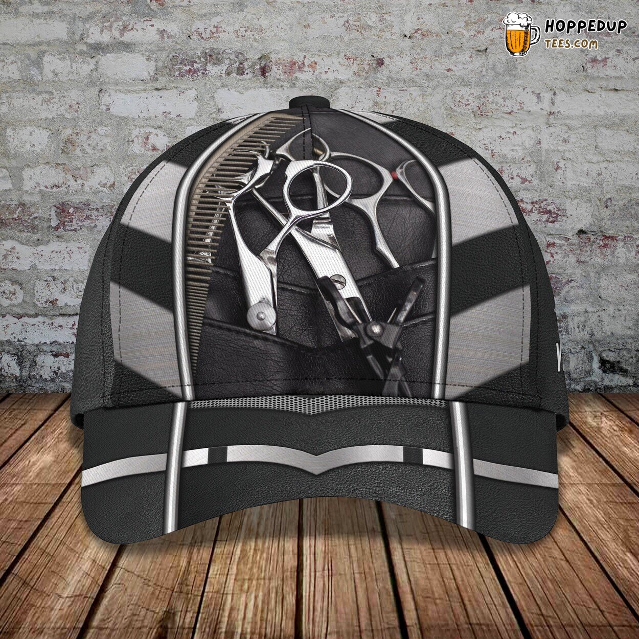 Classic 3D Cap Scissors Personalized Name Unique Hair Stylist Fashion Design