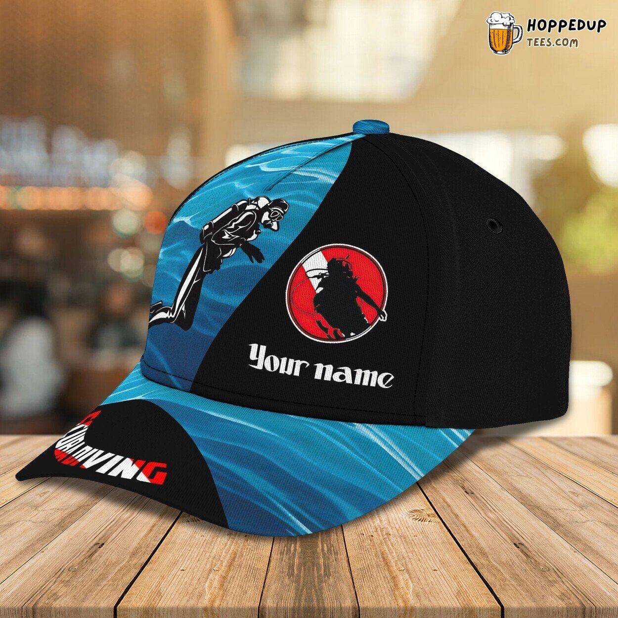 Classic 3D Cap Scuba Diving Personalized Name Unique Edition Marine Look