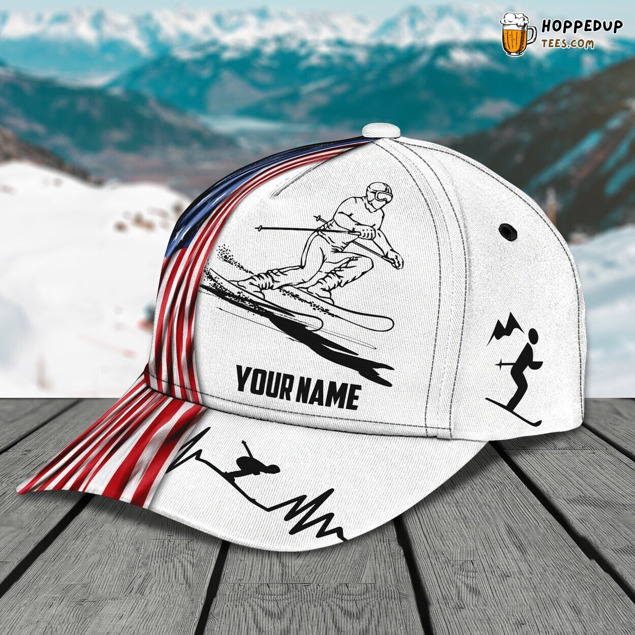 Classic 3D Cap Skiing Personalized Name Unique Edition Winter Sport