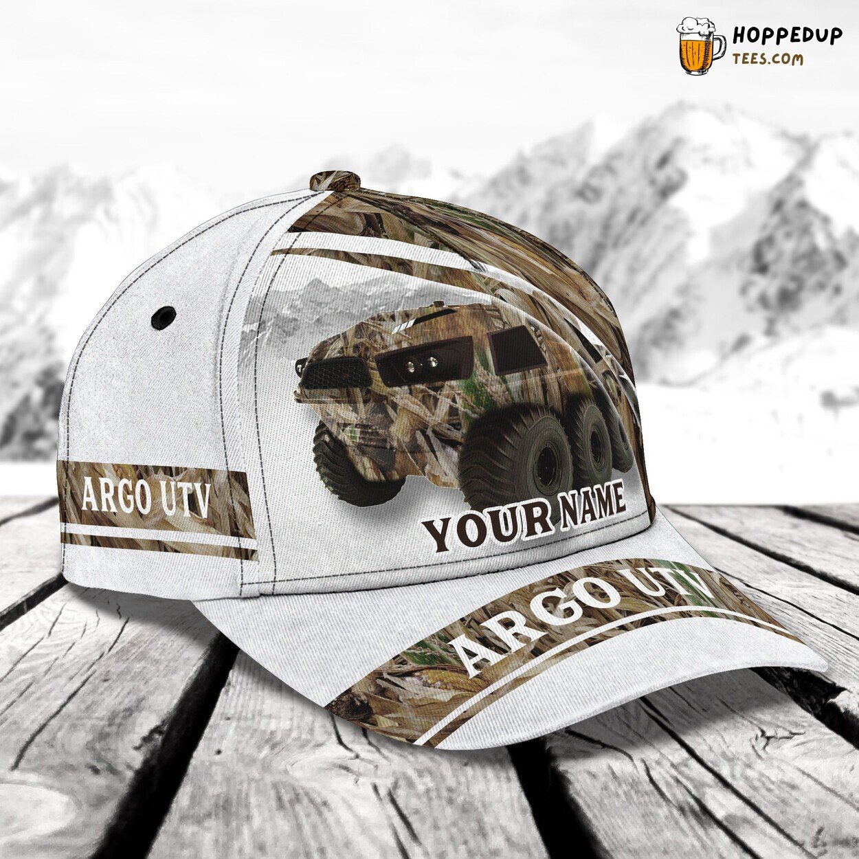 Classic 3D Cap Snowmobile Camo Personalized Name Unique Edition Stealth
