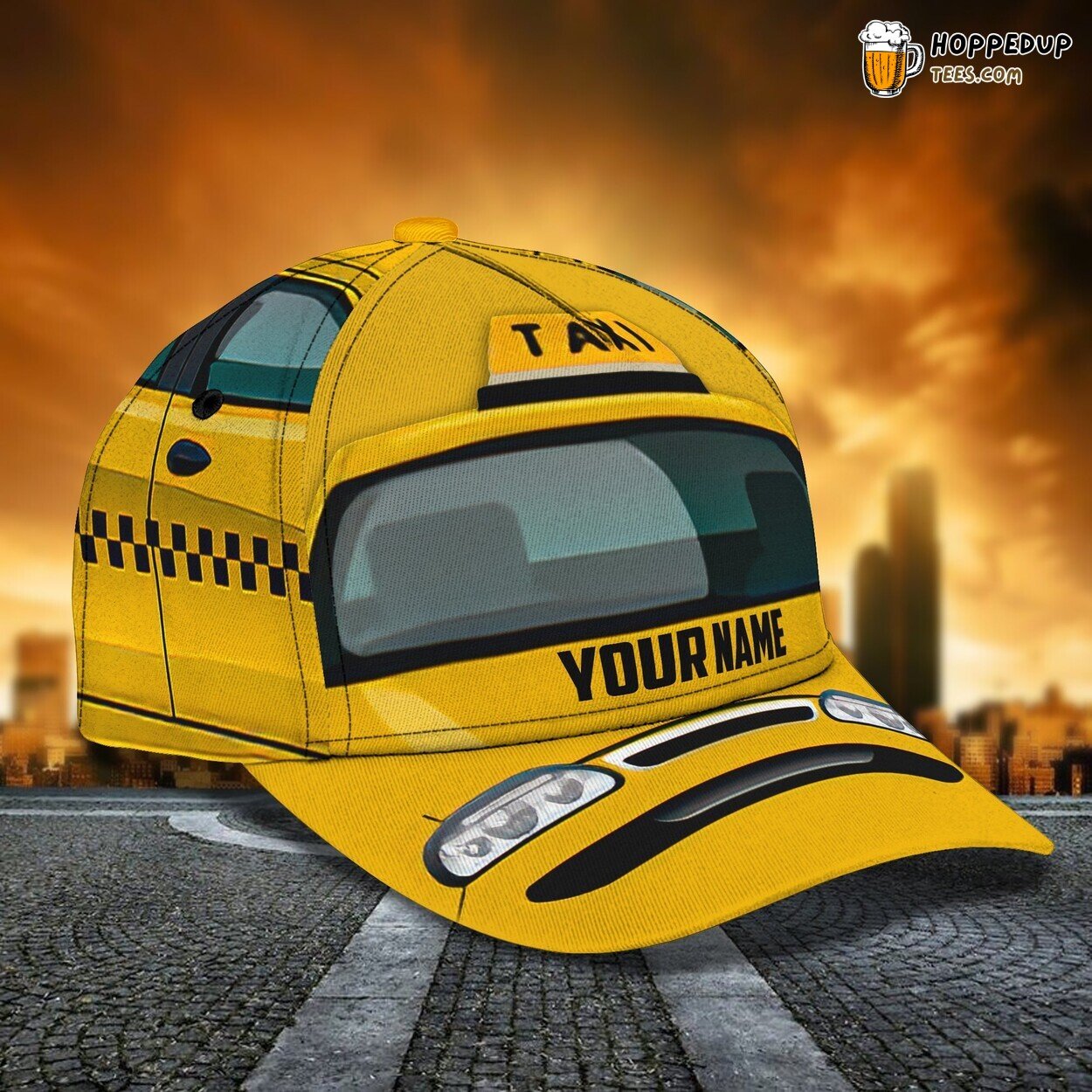 Classic 3D Cap Taxi Ride Design Personalized Name Unique City Transport Look Classic 3D Cap Taxi Ride Design Personalized Name Unique City Transport Look
