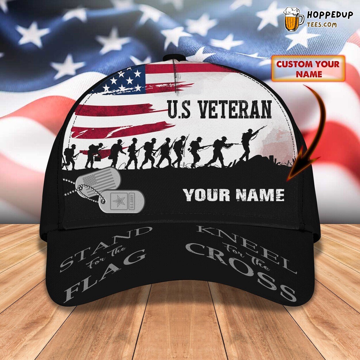 Classic 3D Cap Veteran Design Personalized Name Unique Proud Military Wear