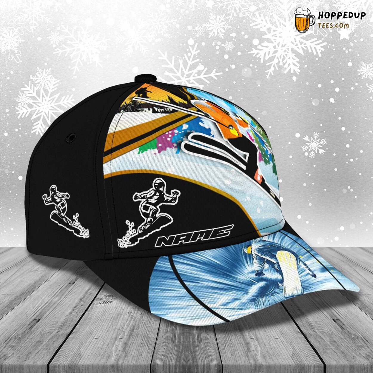 Classic 3D Skiing Personalized Name Cap Unique Design Edition Exclusive