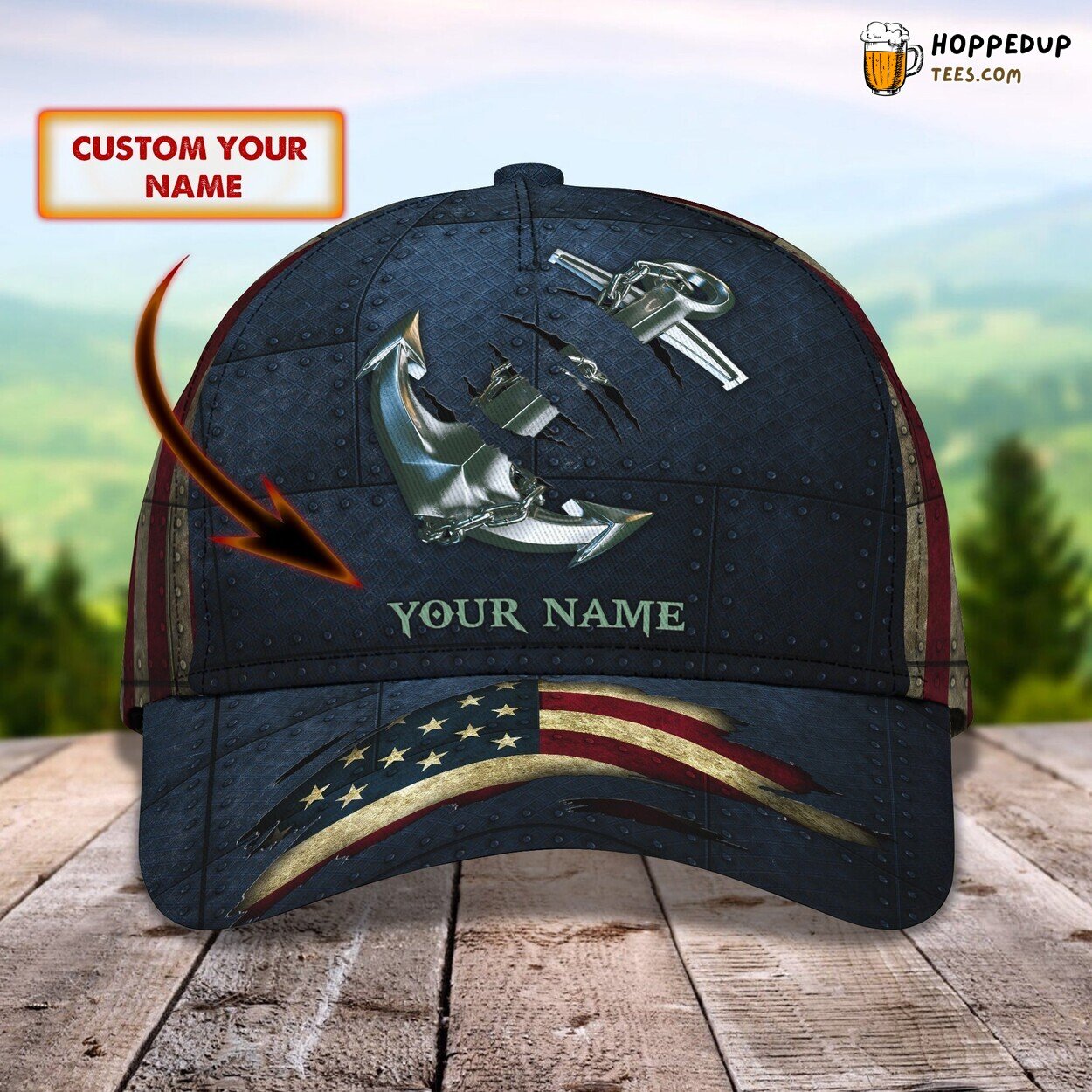 Classic Anchor Design 3D Classic Cap Personalized Name Unique Premium Style