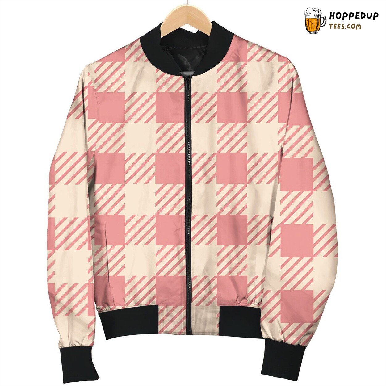 Classic Argyle Pattern Winter Bomber Jacket Timeless Design Display