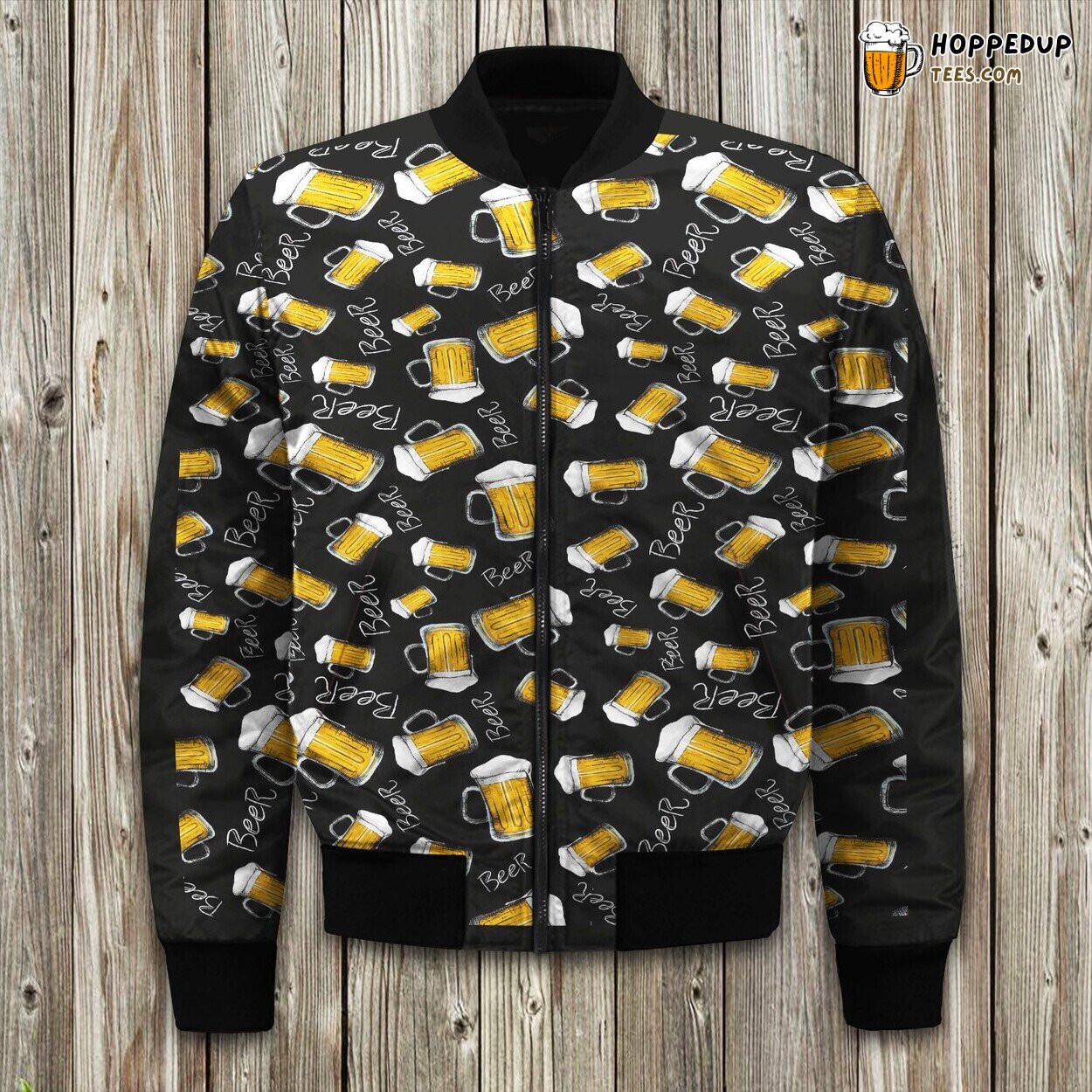 Classic Beer Label Winter Bomber Jacket Tailored Unique Elegance Design Craft