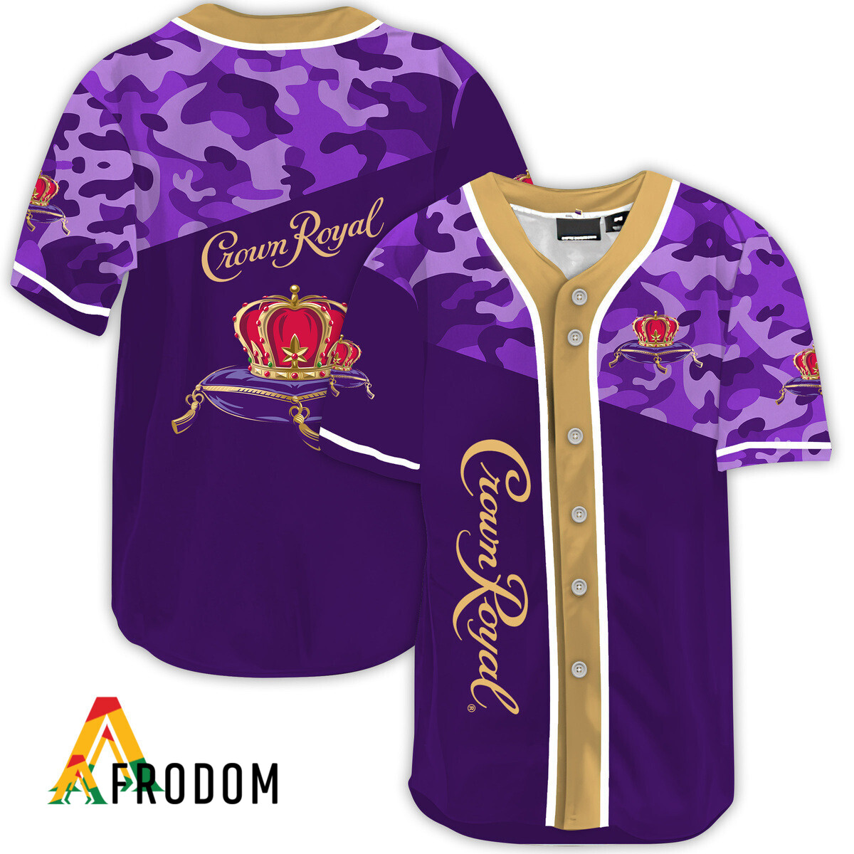 Classic Camouflage Crown Royal Baseball Jersey HU