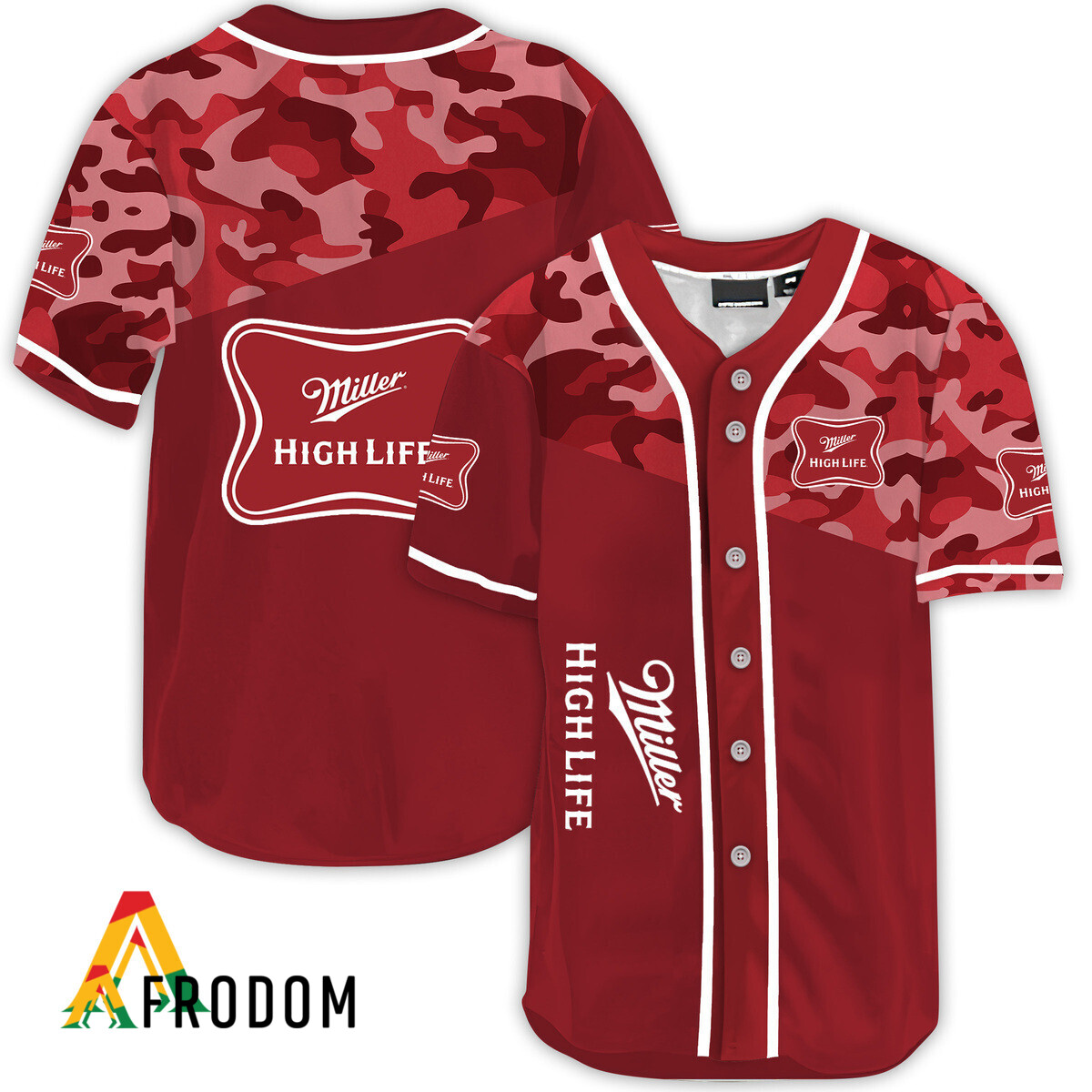Classic Camouflage Miller High Life Baseball Jersey HU