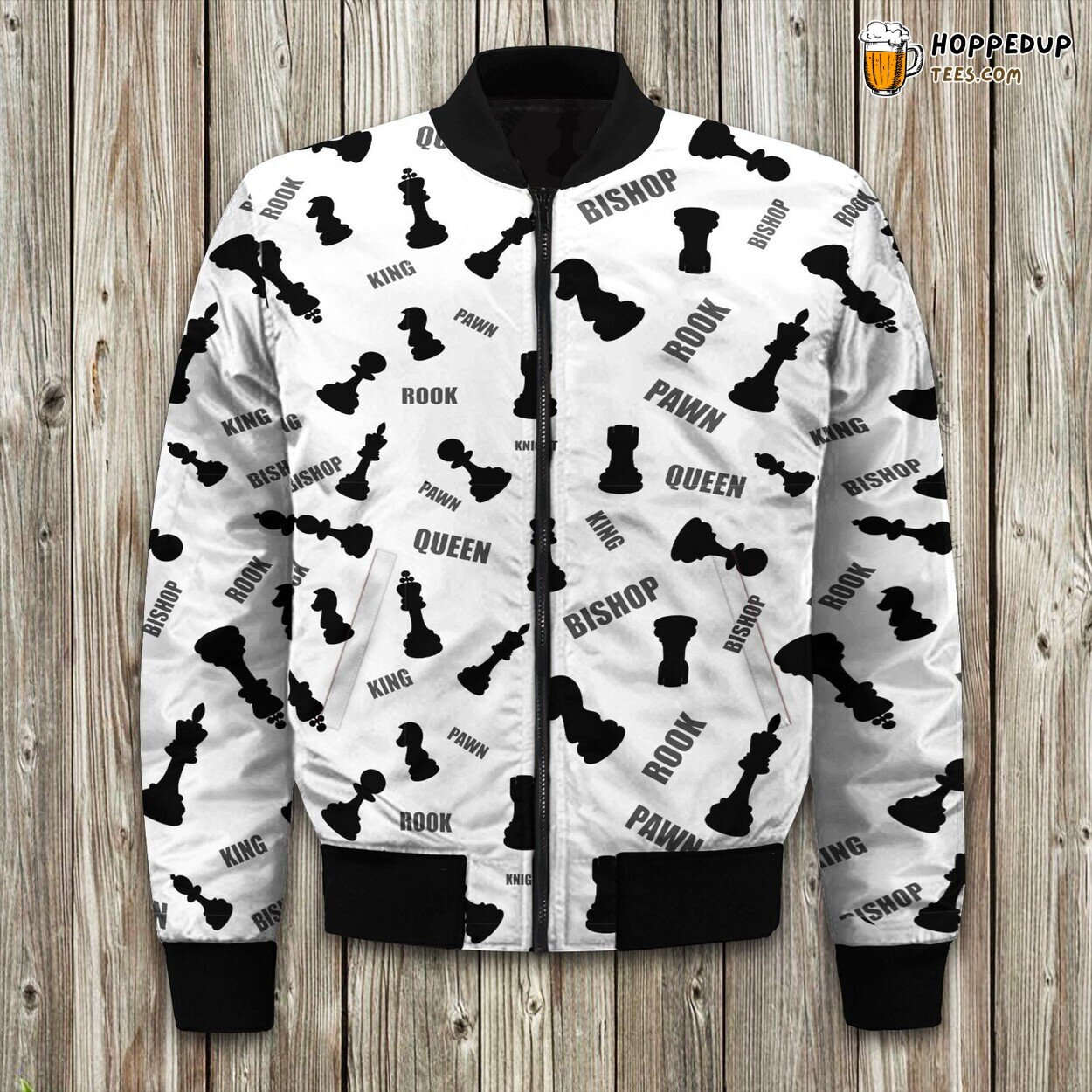 Classic Chessboard Design Winter Bomber Jacket Strategic Style Wear