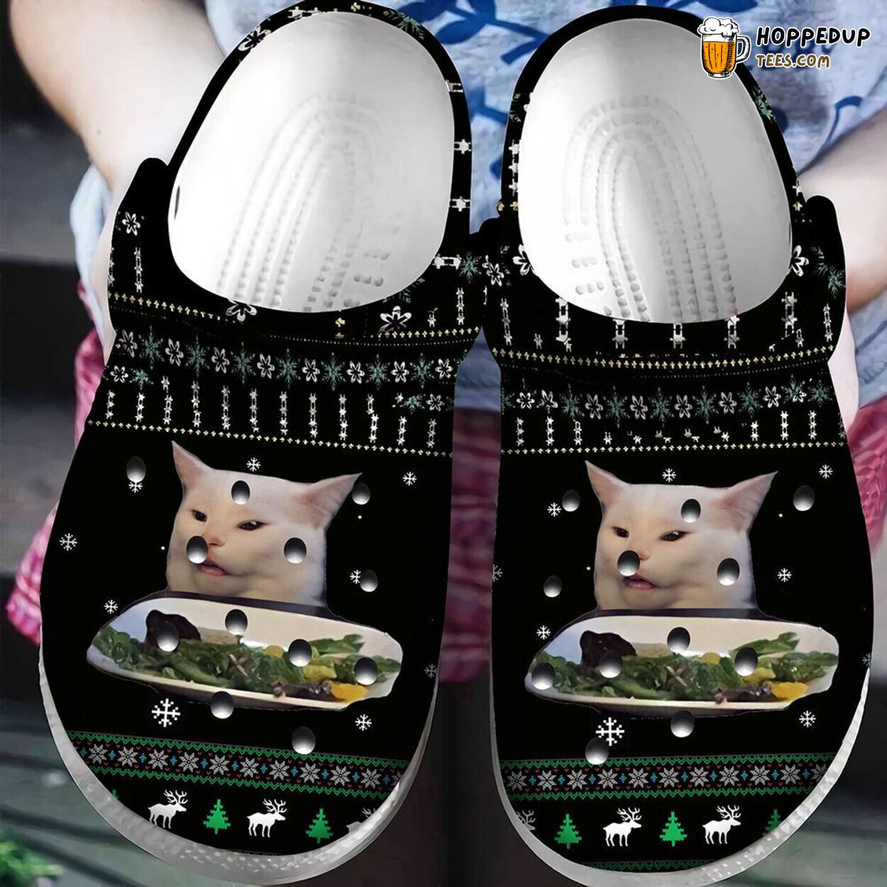 Classic Clogs Shoes Featuring Woman Yelling At Cat Design Comfortable Footwear