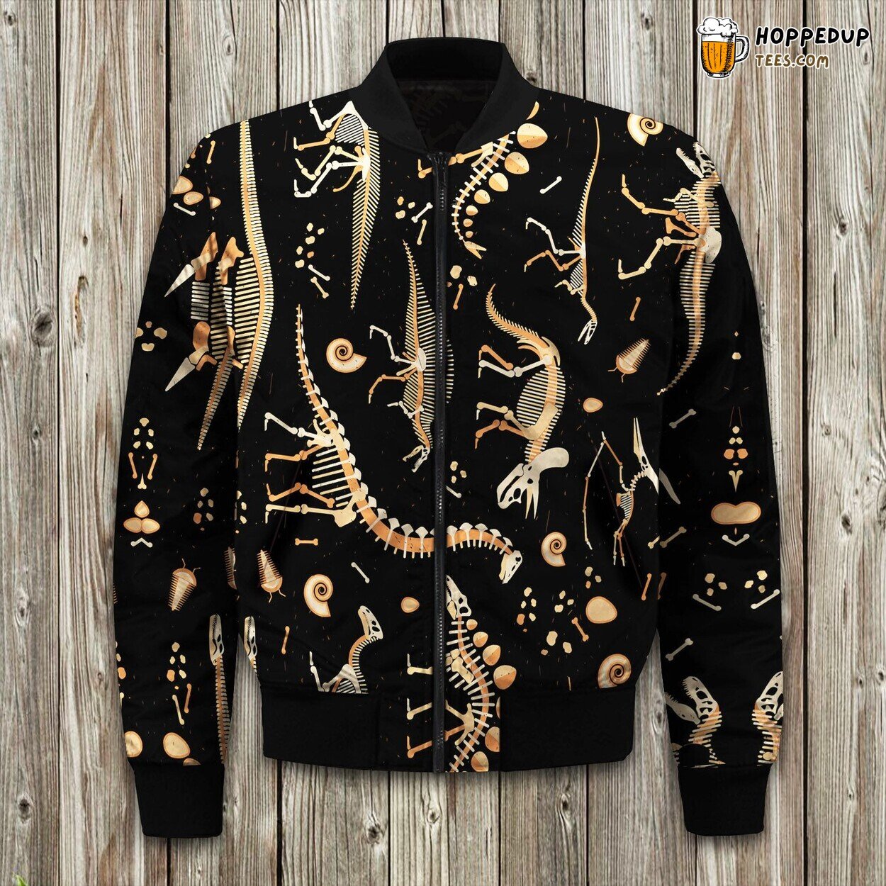 Classic Dinosaur Elegance Winter Bomber Jacket Warm Comfort Luxurious Series Design