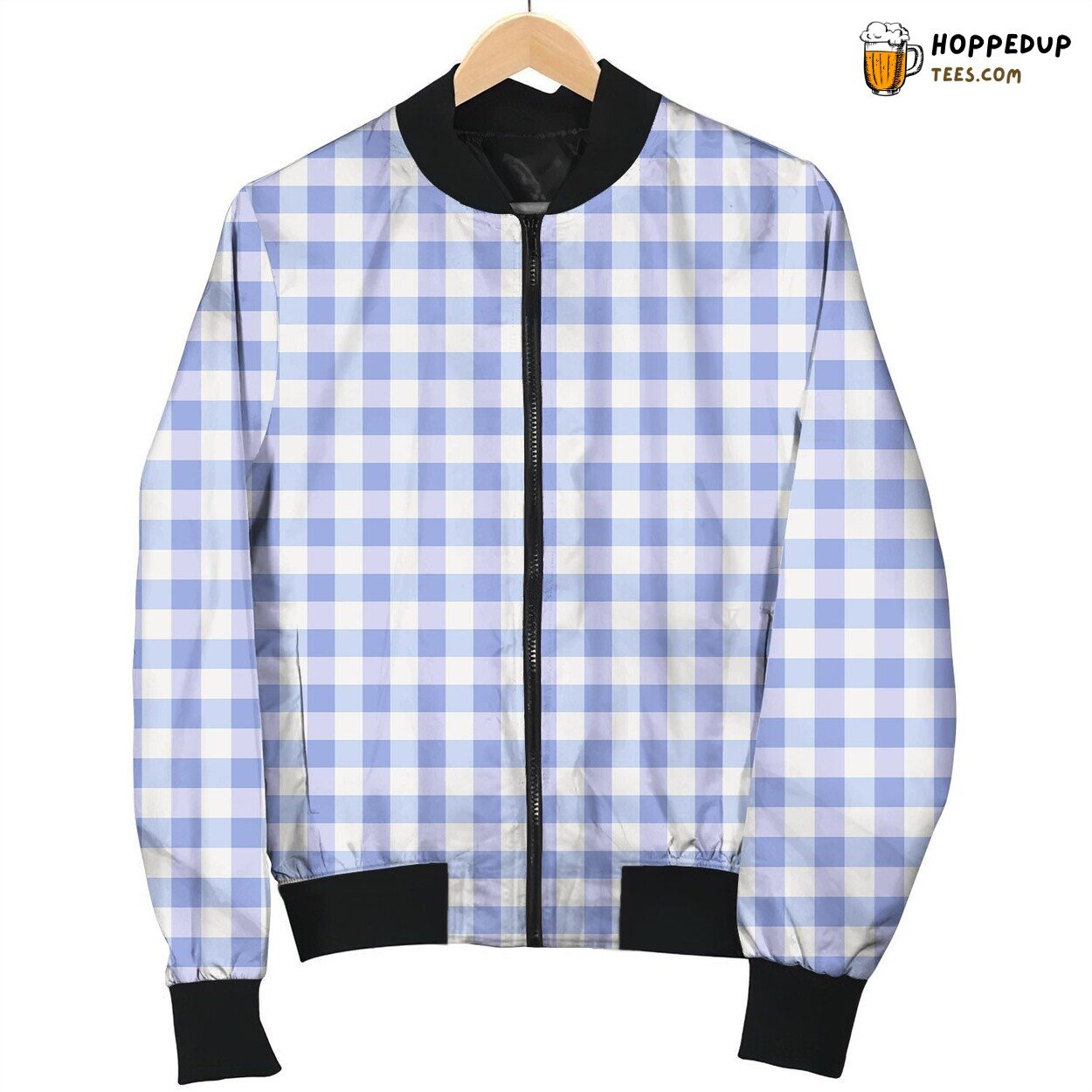 Classic Gingham Pattern Winter Bomber Jacket Timeless Fashion Trend
