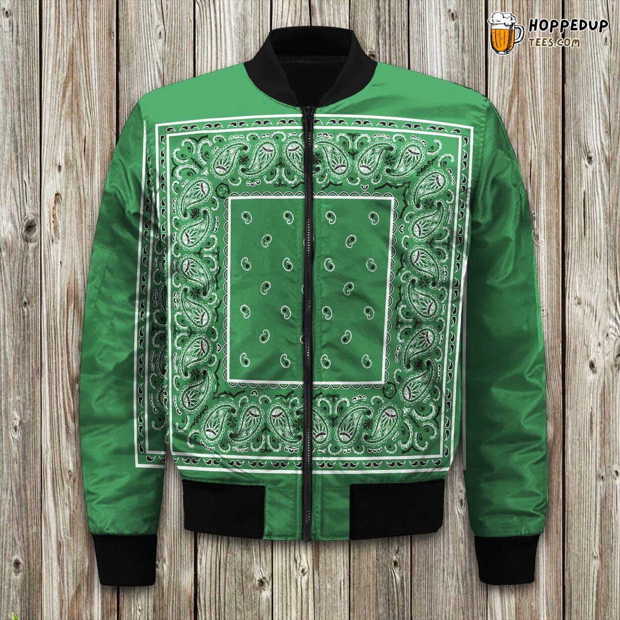 Classic Green Bandana Nc Bomber Jacket