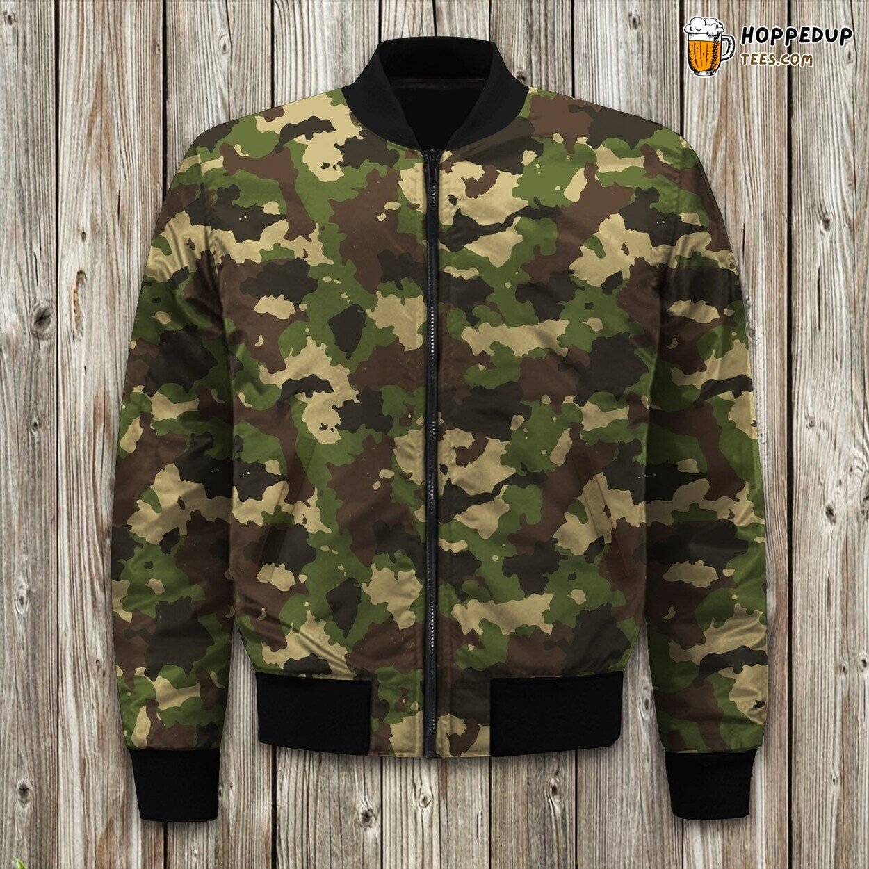 Classic Green Camo Winter Bomber Jacket Tailored Edition Unique Design