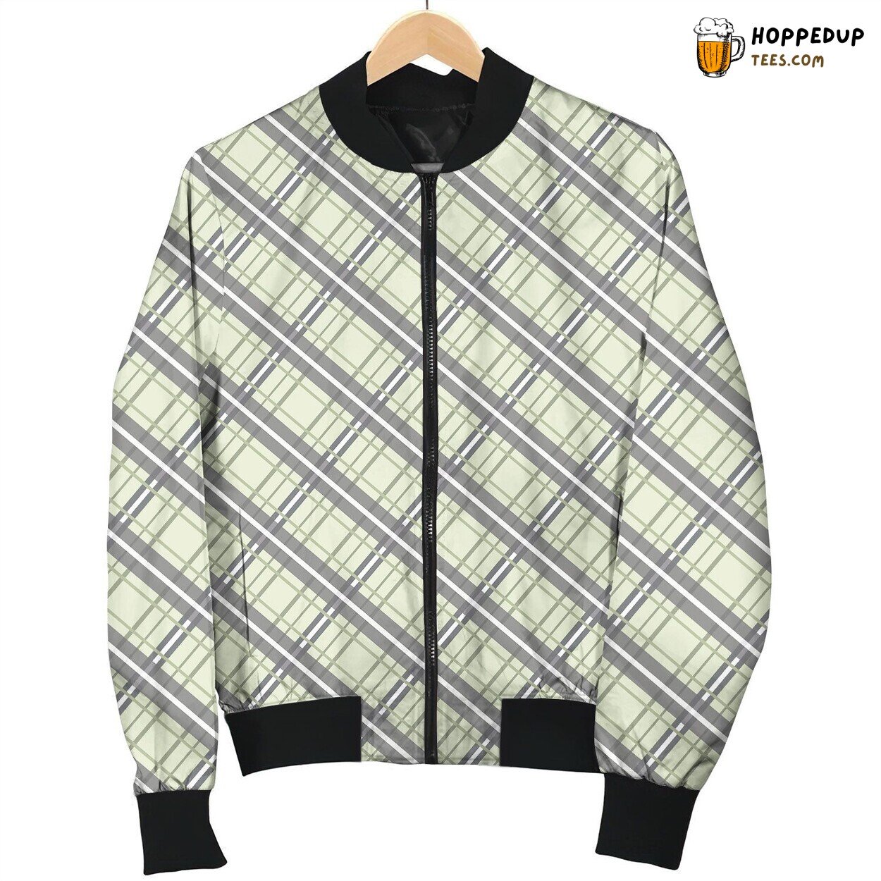Classic Green Tartan Winter Bomber Jacket Scottish Tradition Design
