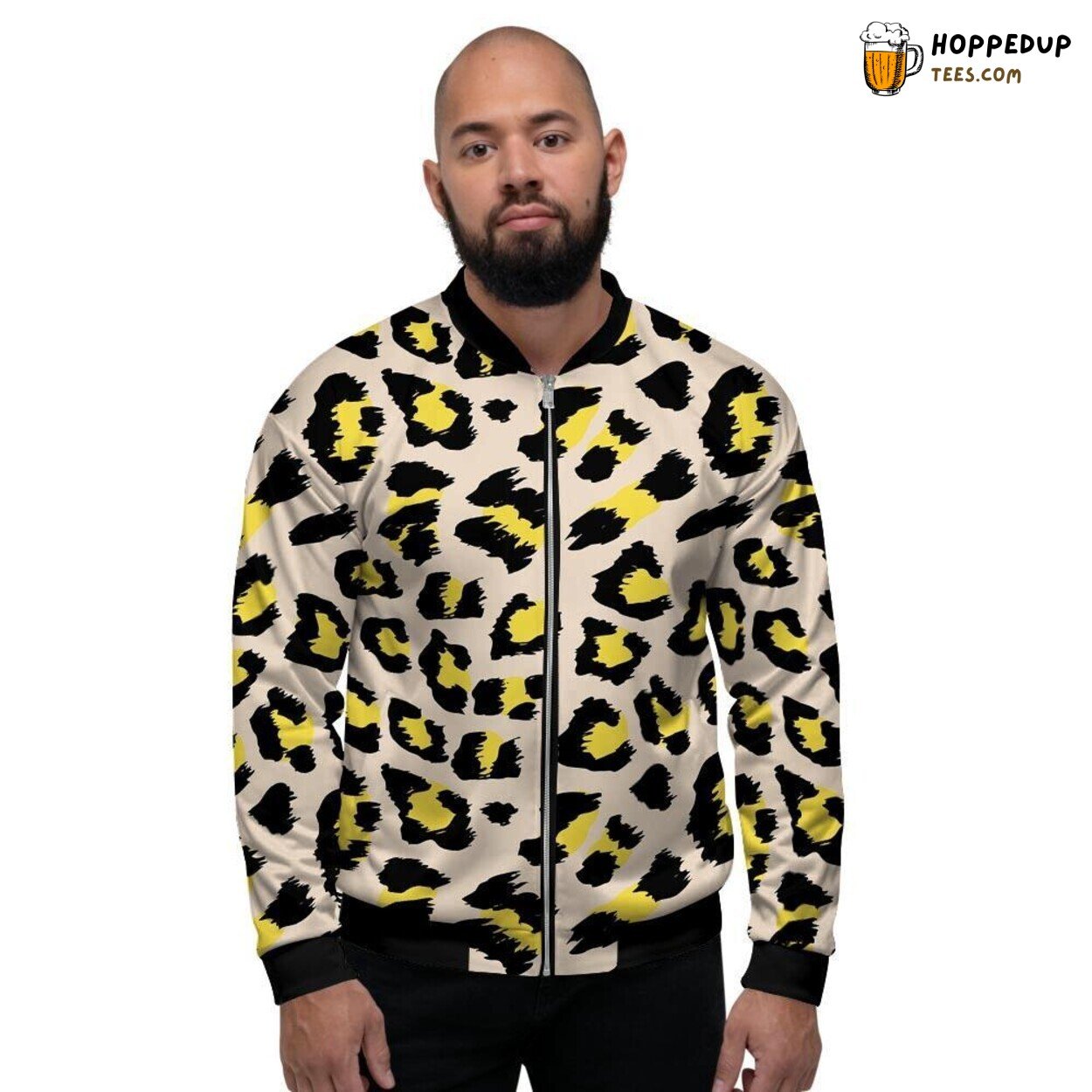 Classic Leopard Animal Pattern Men’s Bomber Jacket Wild Beauty Display Classic Leopard Animal Pattern Men’s Bomber Jacket Wild Beauty Display