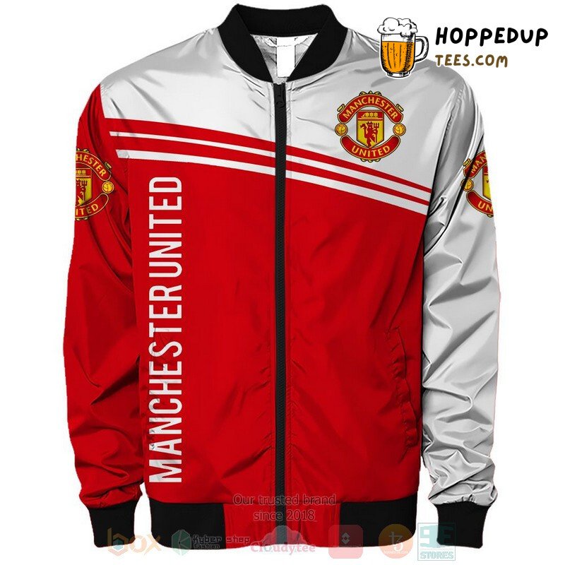 Classic Manchester United Red White Fans Bomber Jacket Edition