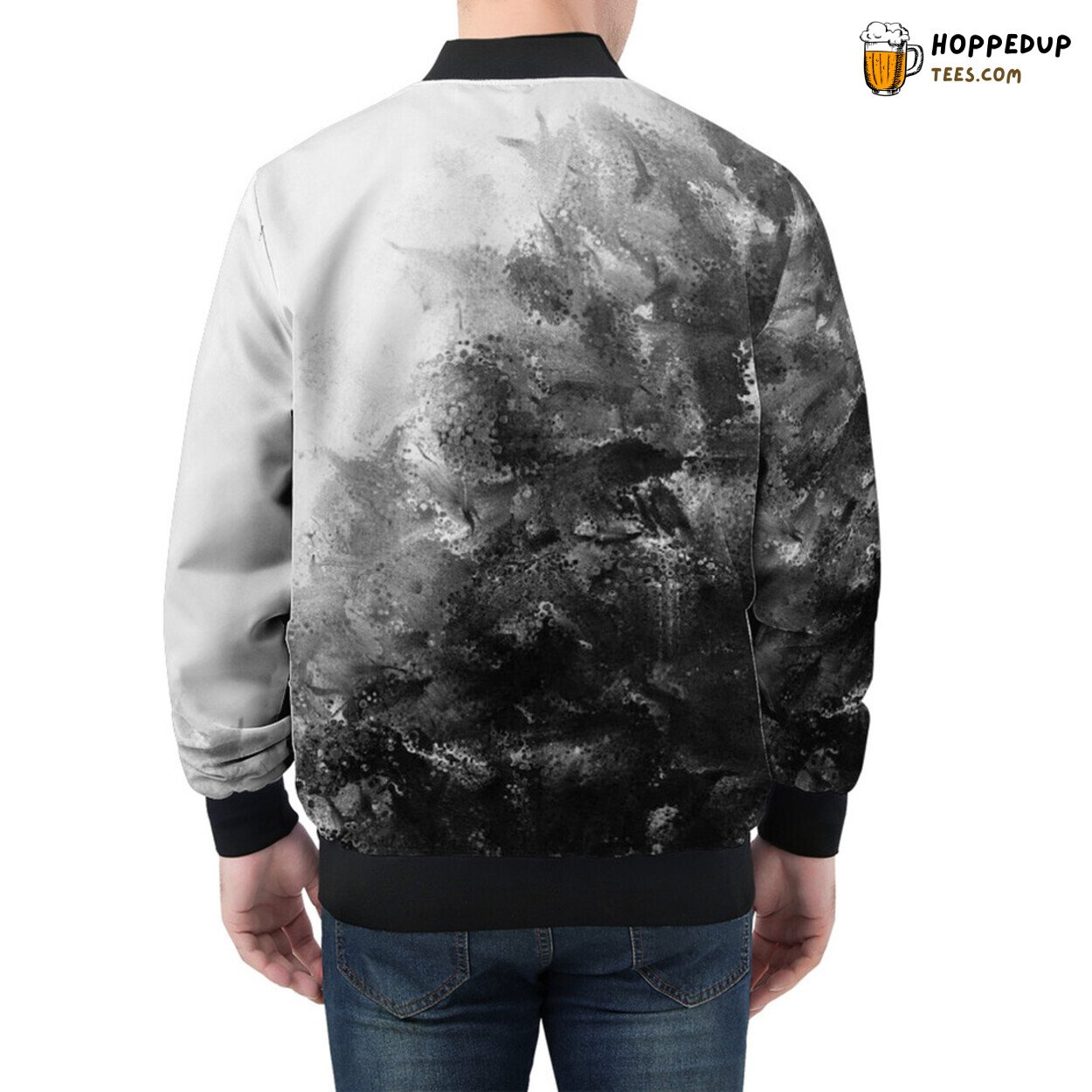 Classic Monochrome Fashion Defines Men’s Black White Bomber Jacket