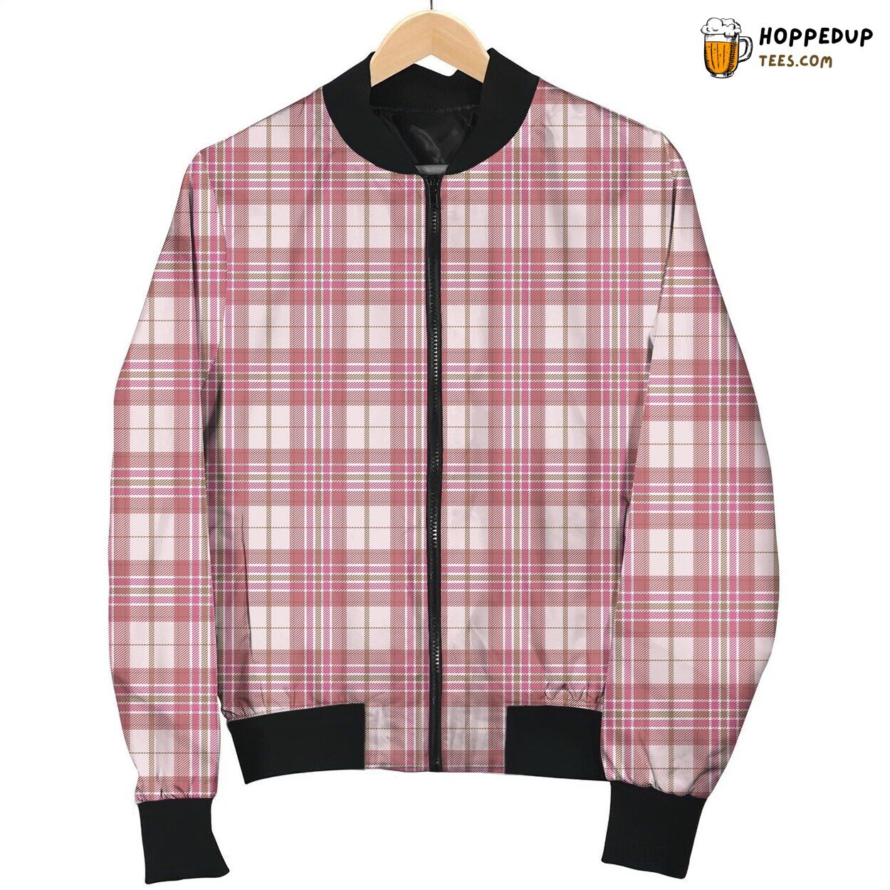 Classic Plaid Design Winter Jacket Bomber Style Timeless Look