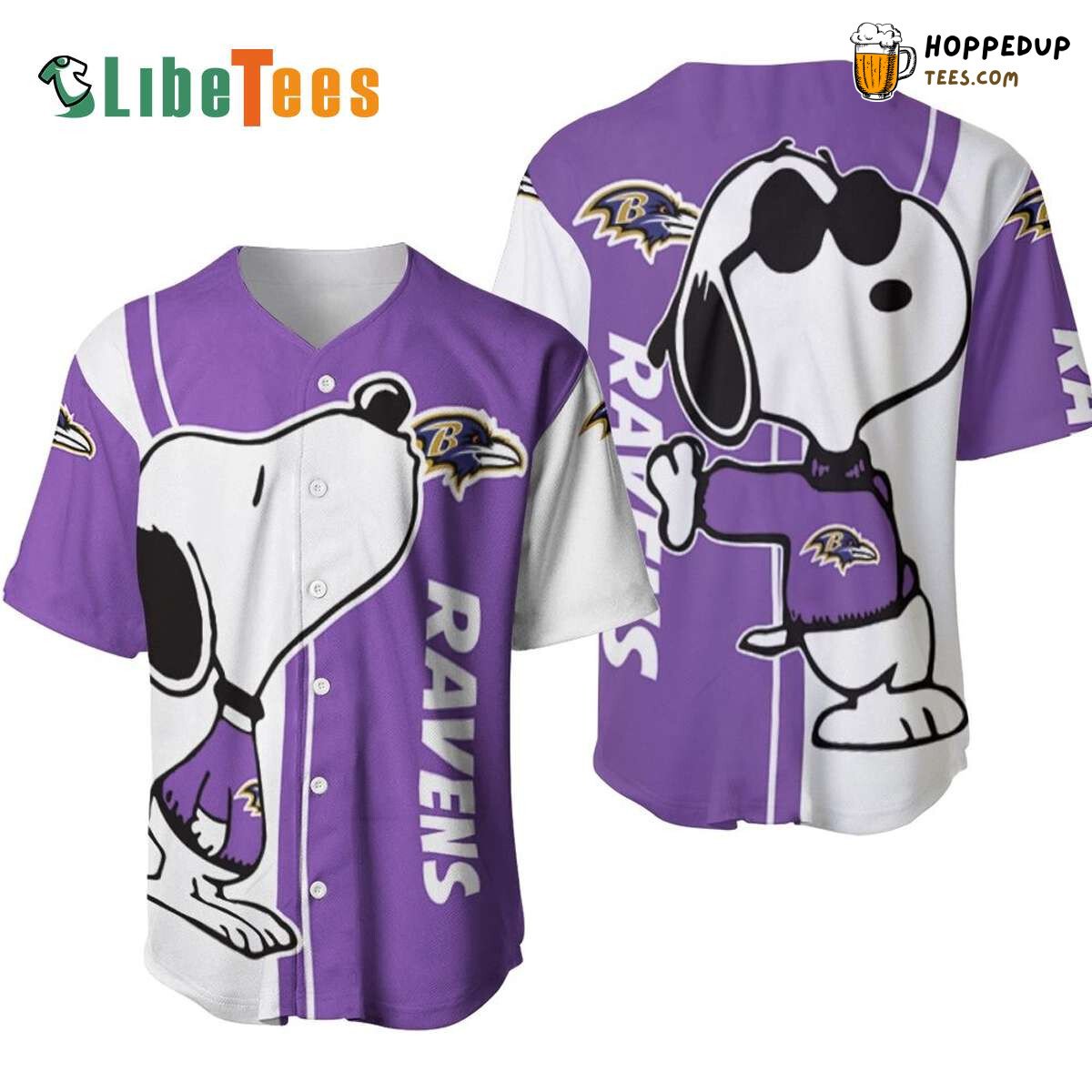 Classic Snoopy Design Baltimore Ravens Baseball Jersey Gift Top