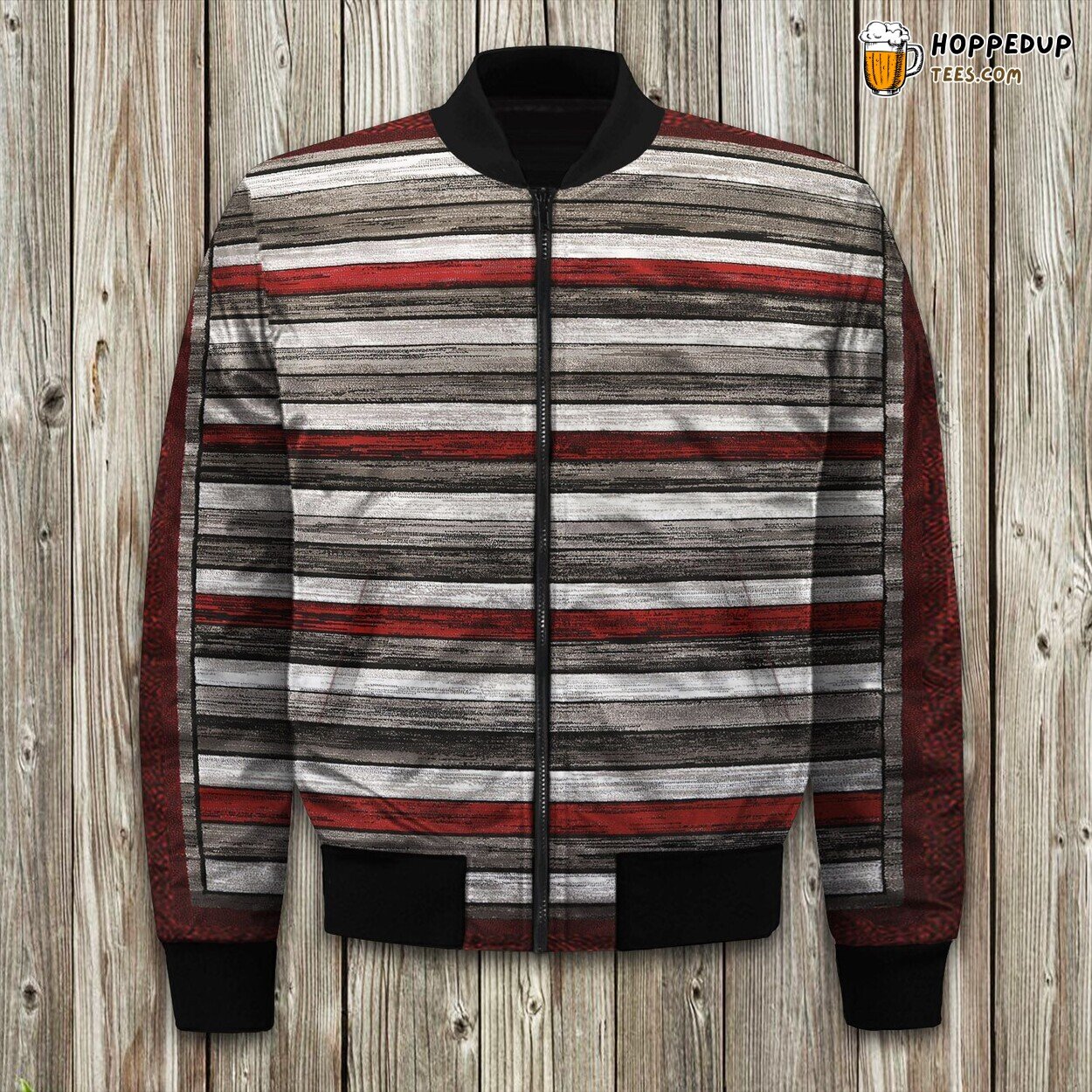 Classic Striped Design Winter Bomber Jacket Timeless Fashion Statement