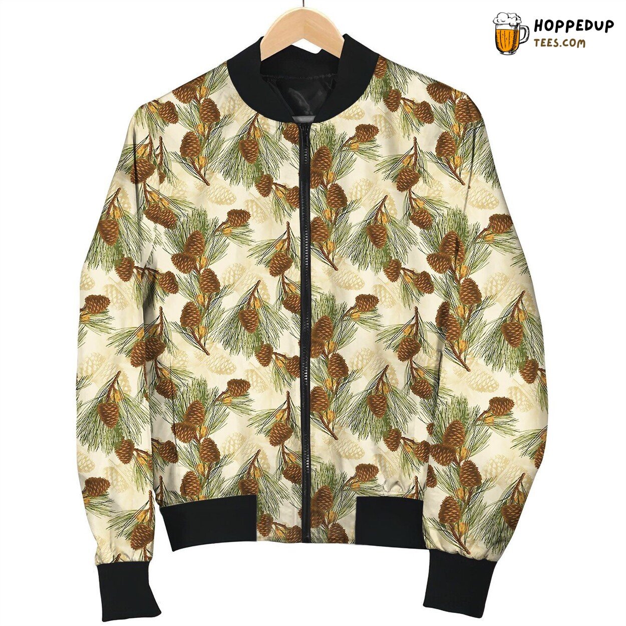 Classic Style Pine Vintage Design Winter Bomber Jacket Fashion Icon