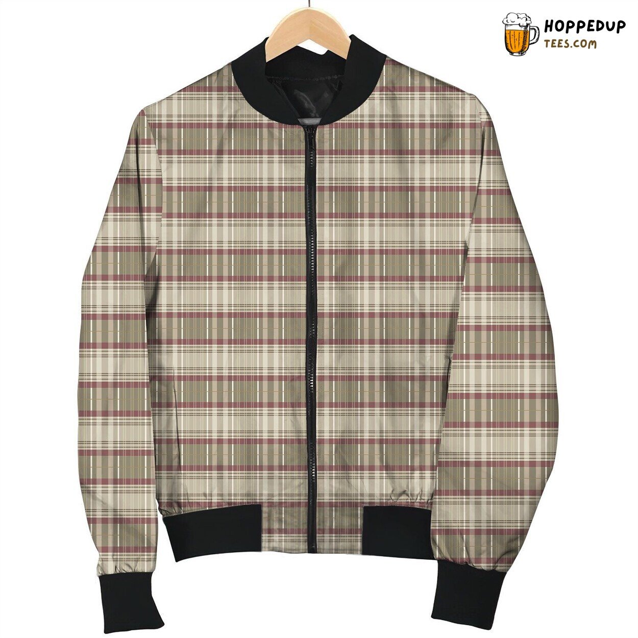 Classic Tartan Blue Patterned Winter Warmth Bomber Jacket Design
