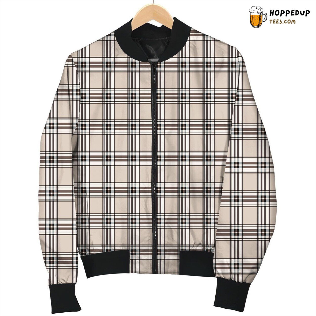 Classic Tartan Brown Styling Winter Wear Bomber Jacket Series