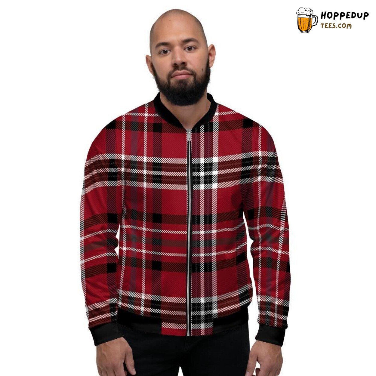 Classic Tartan Plaid Design Print Men’s Bomber Jacket Scottish Traditional Look