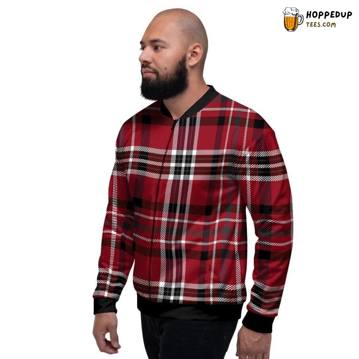 Classic Tartan Plaid Design Print Men’s Bomber Jacket Scottish Traditional Look