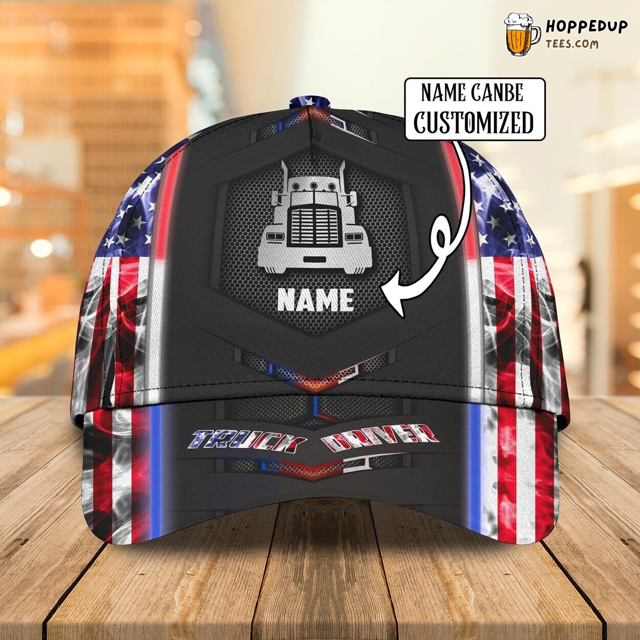Classic Trucker Theme Cap Personalized Name 3D Unique Embroidery Look