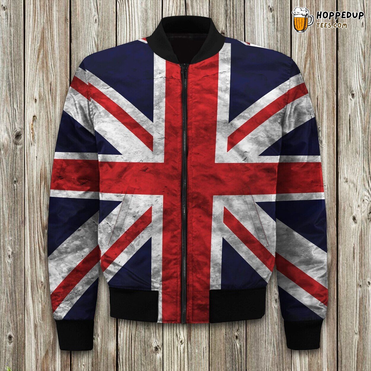 Classic Union Jack British Flag Winter Bomber Jacket Heritage Elegance
