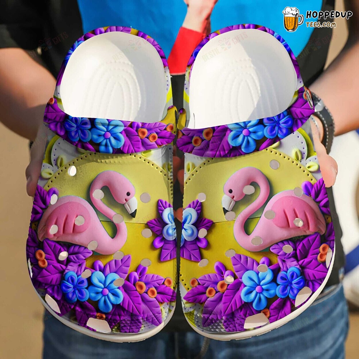 Clay Flamingo Birthday Gift Comfortable Unique Design Clogs Shoes