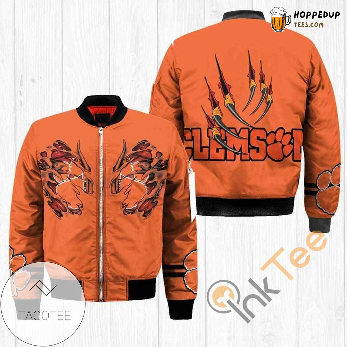 Clemson Tigers NCAA Dynamic Claws Motif Bomber Jacket Series