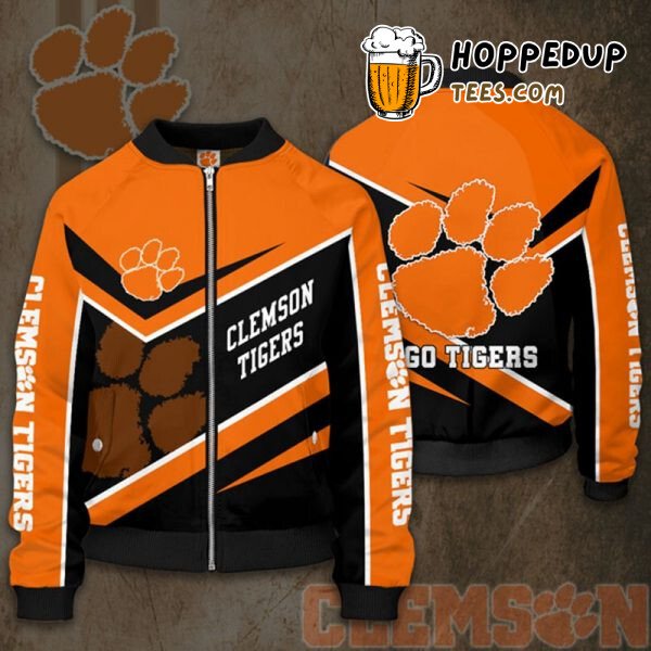 Clemson Tigers NCAA Orange Fierce Bomber Jacket Competitive Edge