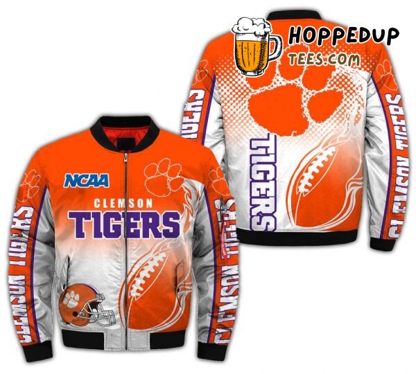 Clemson Tigers NCAA Orange White Elite Bomber Jacket Edition