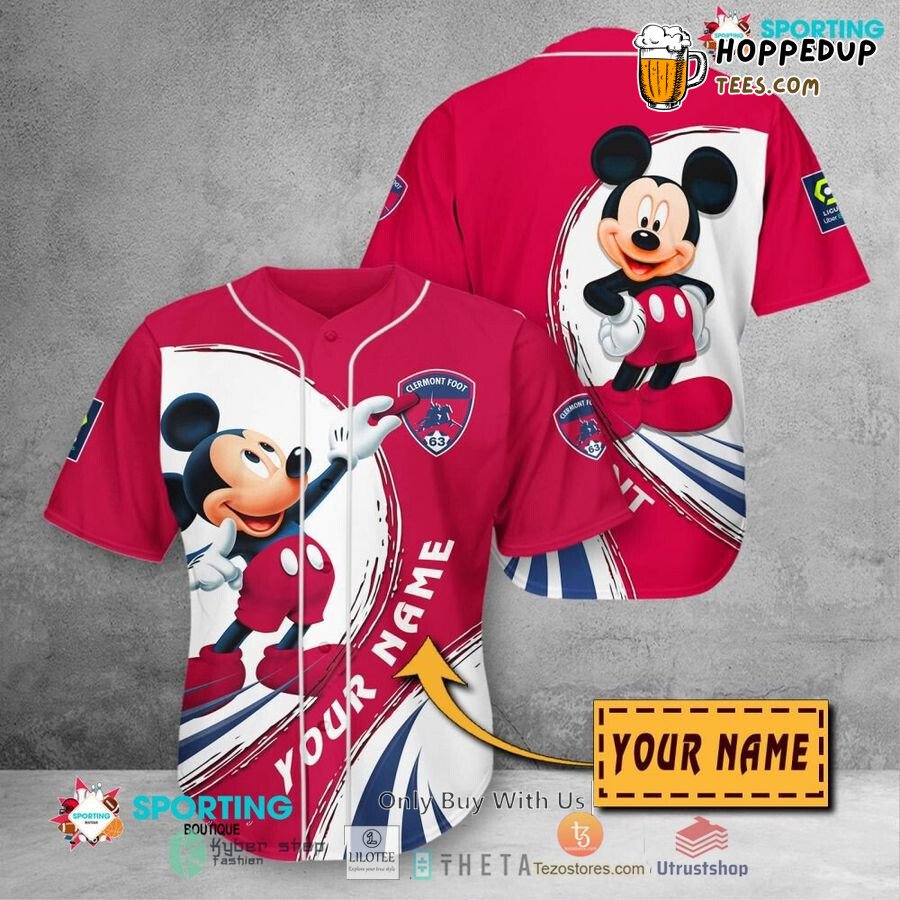 Clermont Foot 63 Custom Name Mickey Mouse Baseball Jersey Unisex Shirt