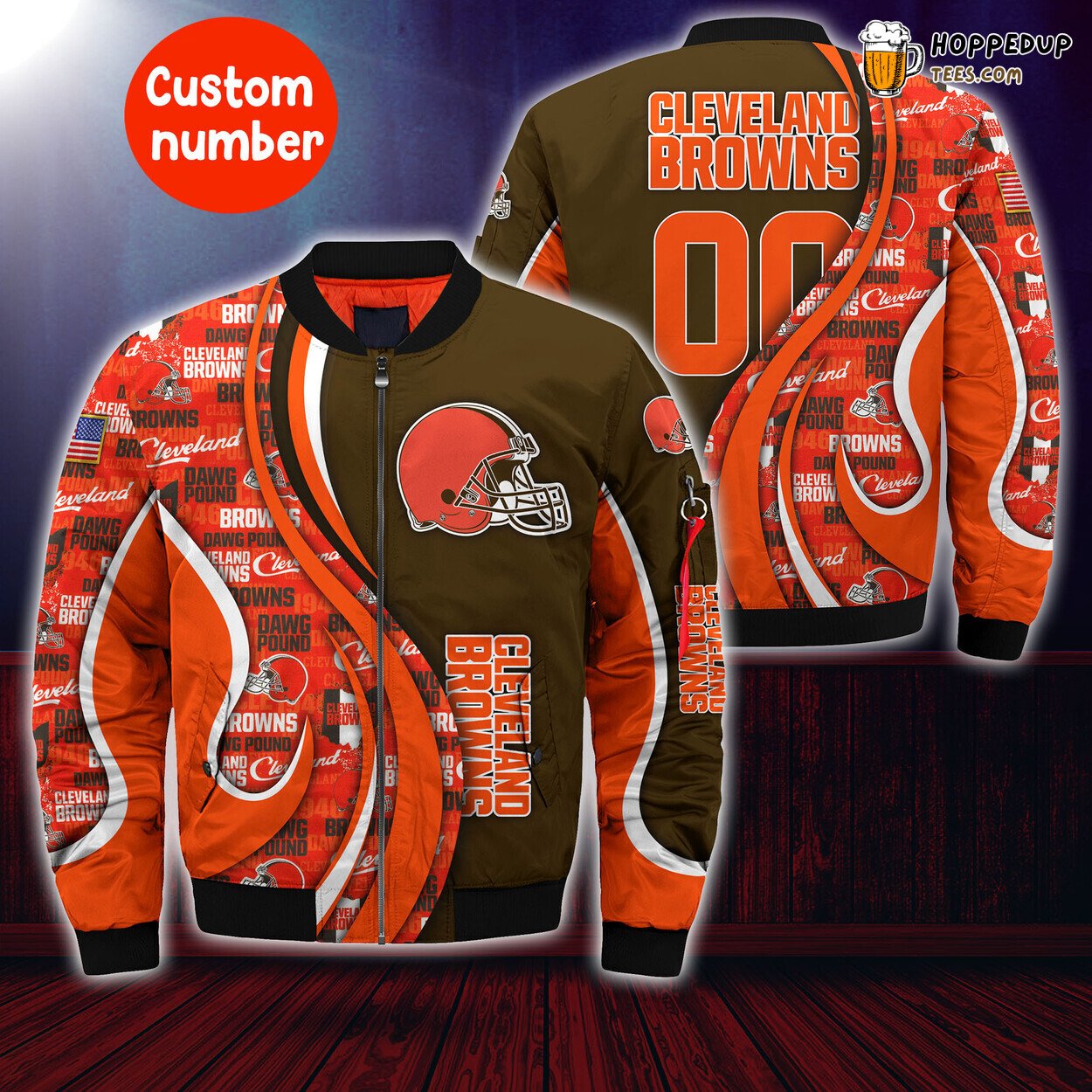 Cleveland Browns Balls Graphic Custom Name Bomber Jacket Fan’s Dream Wear