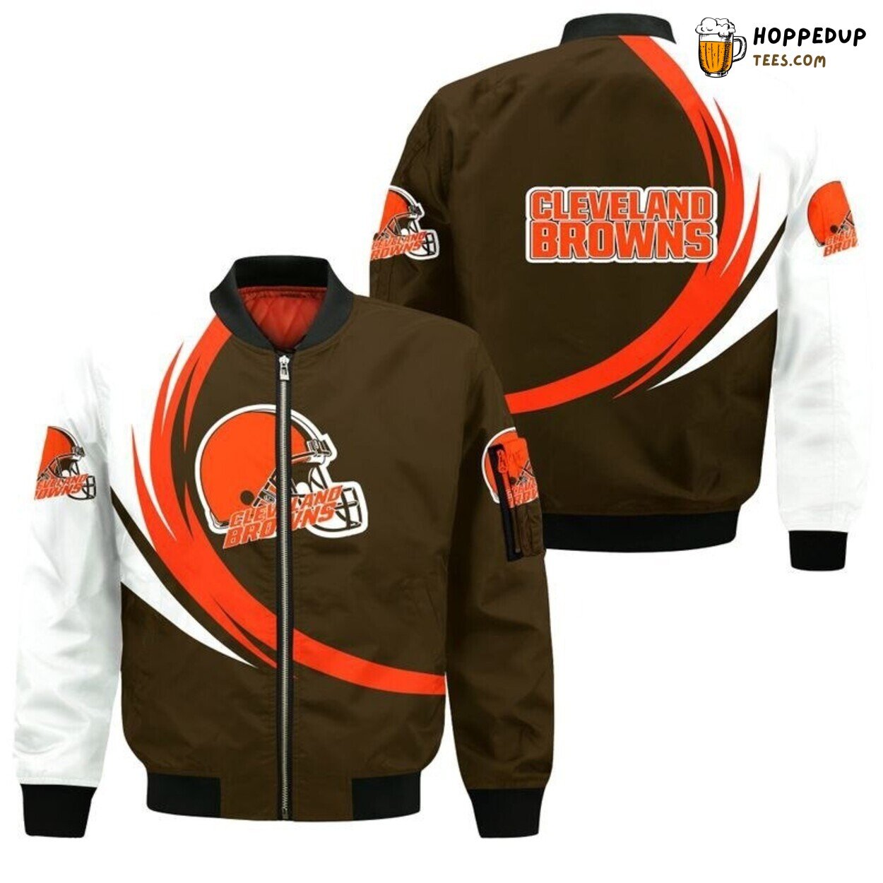 Cleveland Browns Curved Graphic Bomber Jacket Elite Fan’s Collection