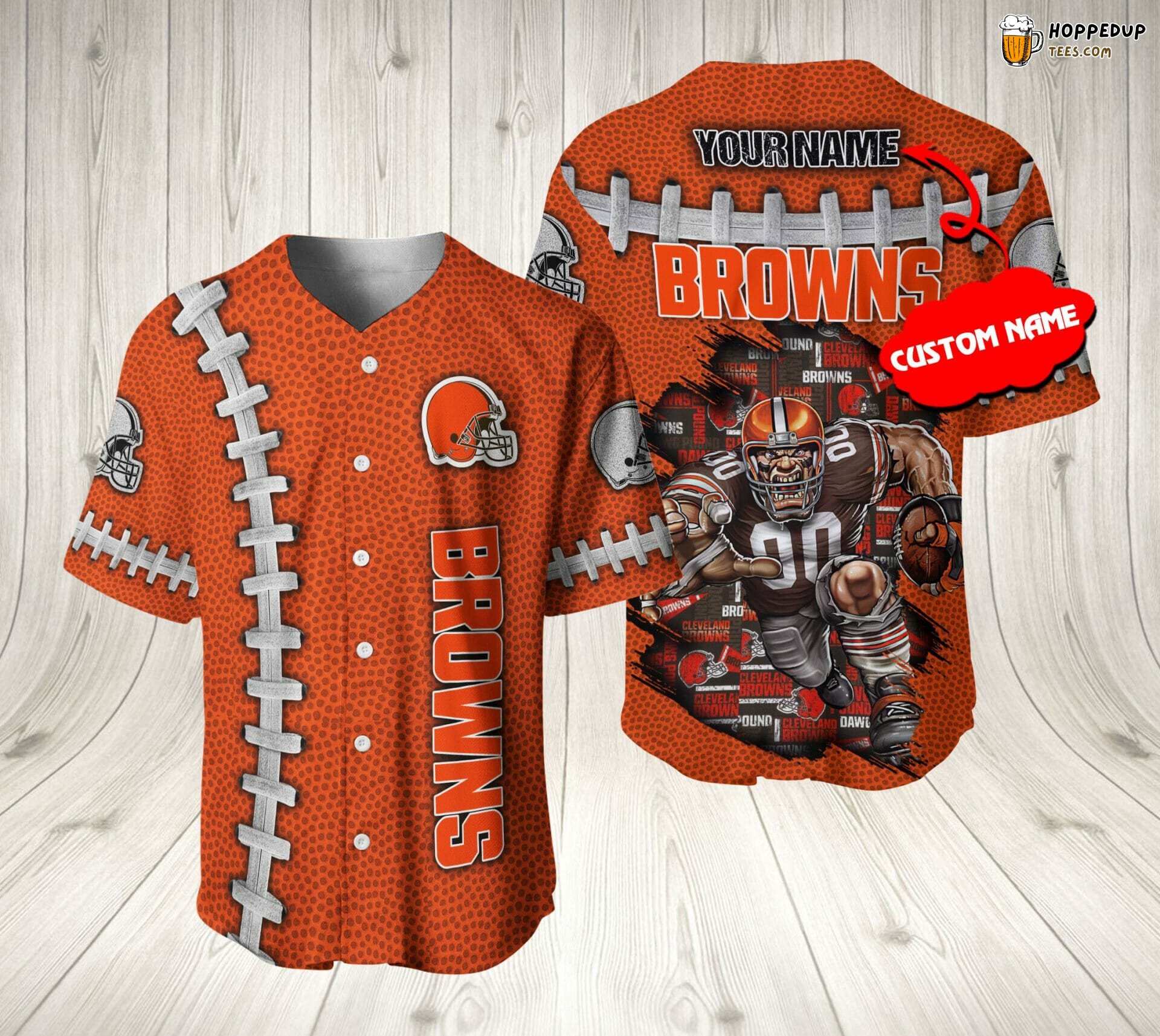 Cleveland Browns Custom Orange Unisex Baseball Jersey Personalized Fit