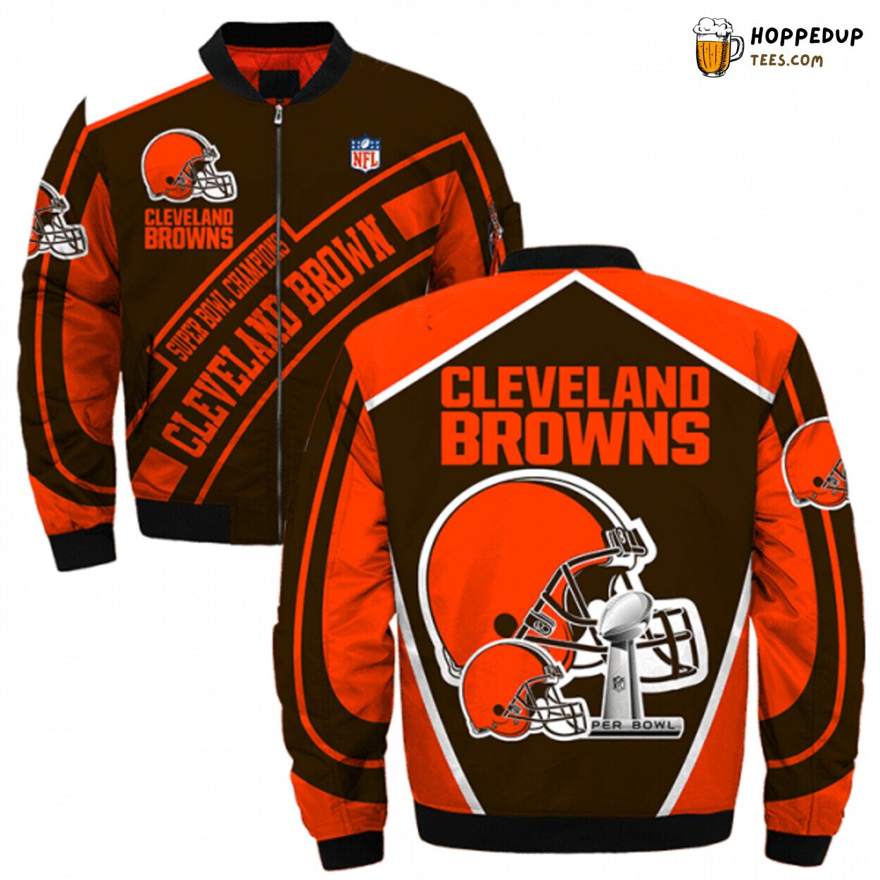 Cleveland Browns Exclusive Bomber Jacket in Printful 3D Style