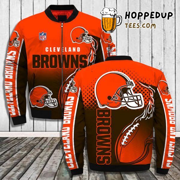 Cleveland Browns First Edition 3D Printful Bomber Jacket Sporty Design Look