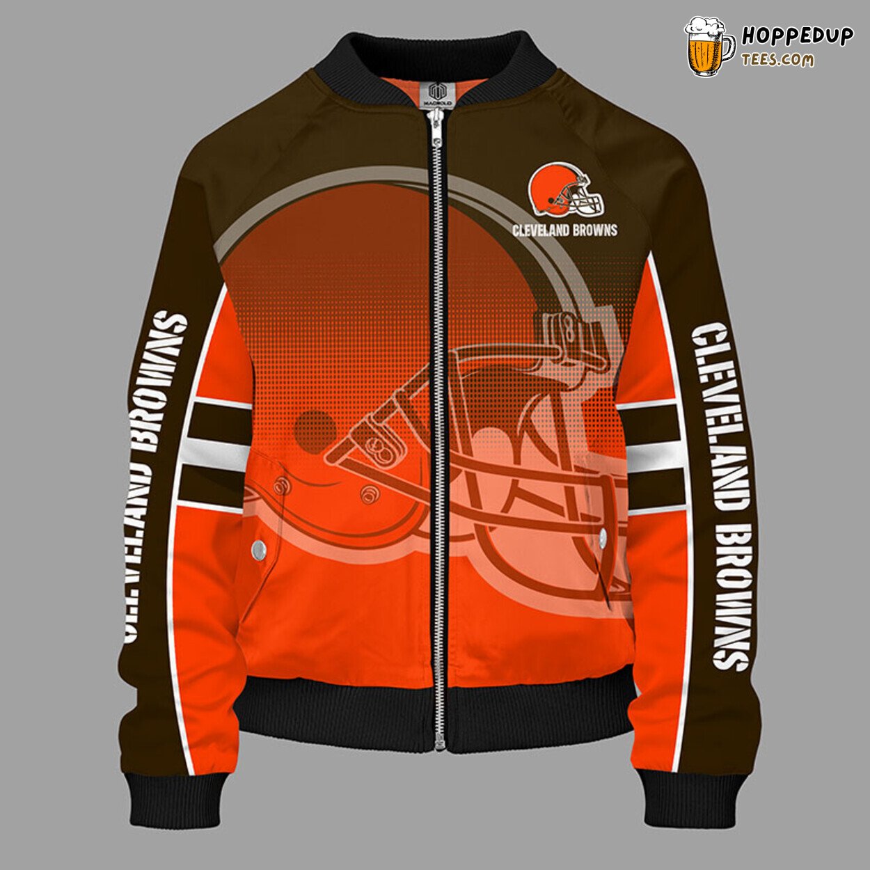 Cleveland Browns NFL Distinctive Orange Unisex Bomber Jacket Look