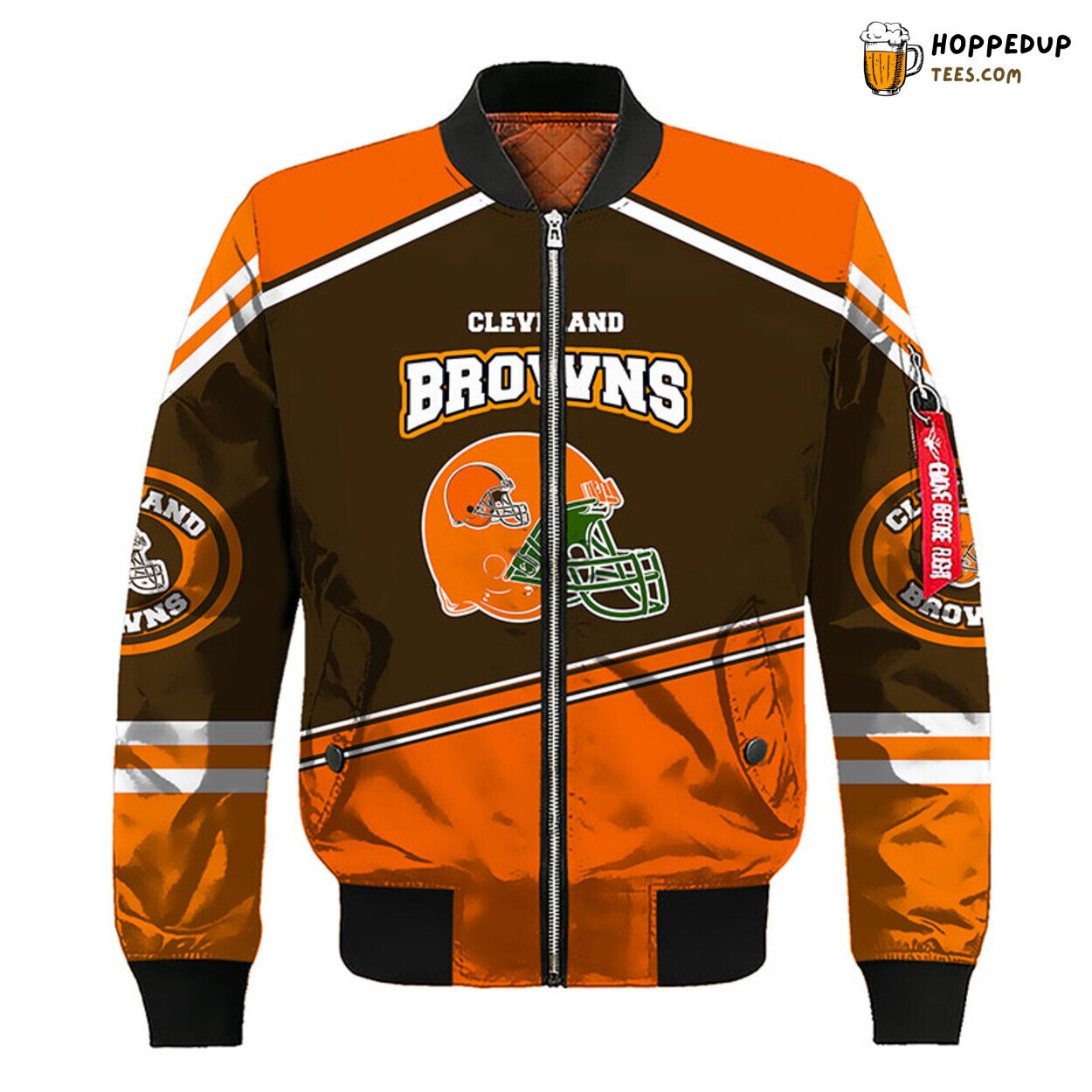 Cleveland Browns NFL Orange Brown Unisex Bomber Jacket Design